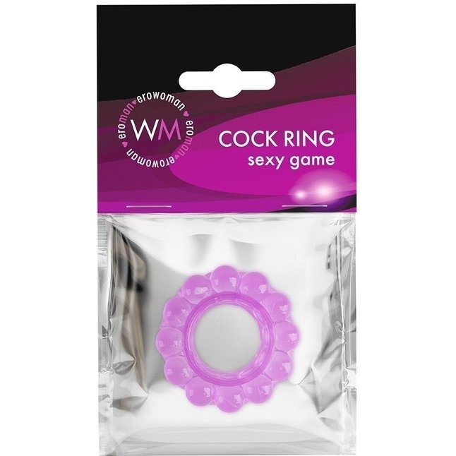 Лиловое эрекционное кольцо с 2 рядами стимулирующих шариков - EROWOMAN-EROMAN. Фотография 2.