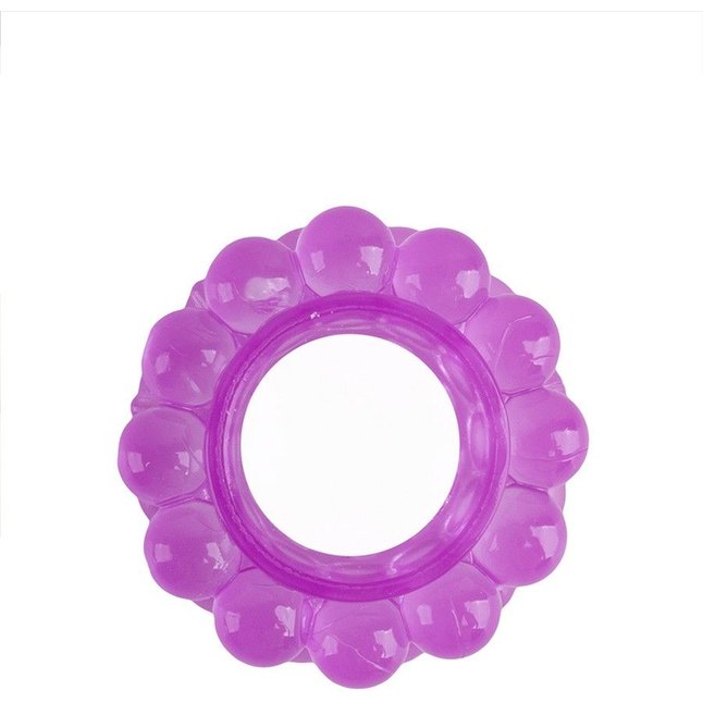 Лиловое эрекционное кольцо с 2 рядами стимулирующих шариков - EROWOMAN-EROMAN. Фотография 3.