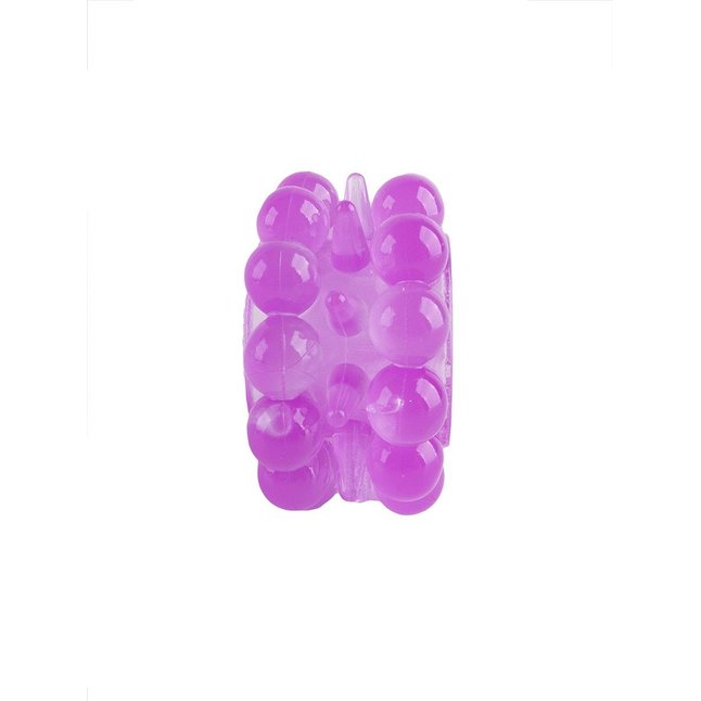 Лиловое эрекционное кольцо с 2 рядами стимулирующих шариков - EROWOMAN-EROMAN. Фотография 5.