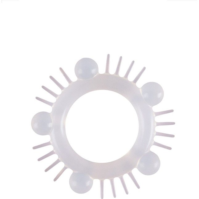 Эластичное эрекционное кольцо с шишечками и шипами - SEX EXPERT. Фотография 3.