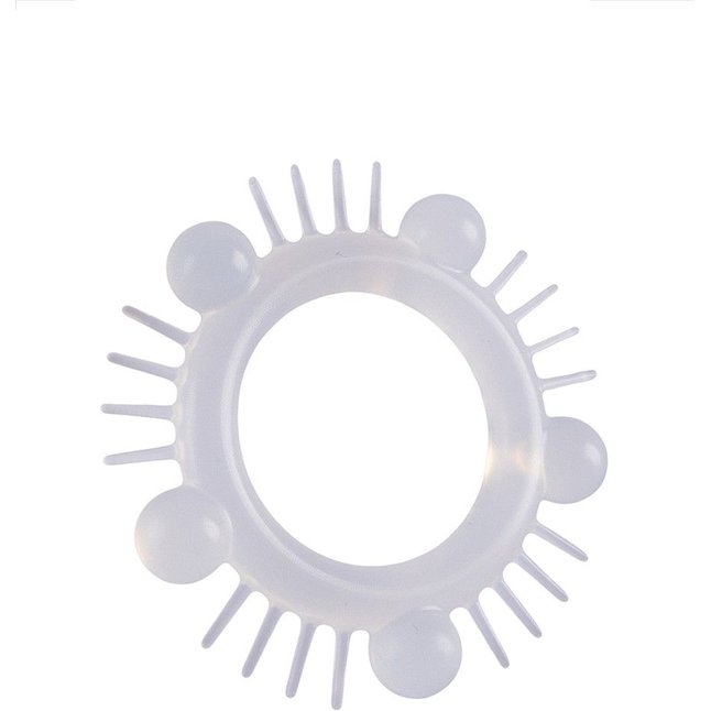 Эластичное эрекционное кольцо с шишечками и шипами - SEX EXPERT. Фотография 5.