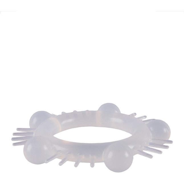 Эластичное эрекционное кольцо с шишечками и шипами - SEX EXPERT. Фотография 6.