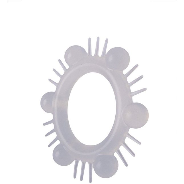 Эластичное эрекционное кольцо с шипиками и шариками - SEX EXPERT. Фотография 4.