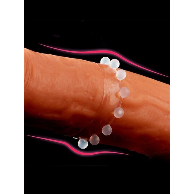 Эрекционное кольцо со стимулирующими шариками сверху и снизу - SEX EXPERT. Фотография 10.