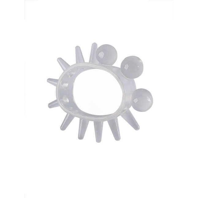 Эластичное эрекционное кольцо с шариками и лучами - SEX EXPERT. Фотография 3.