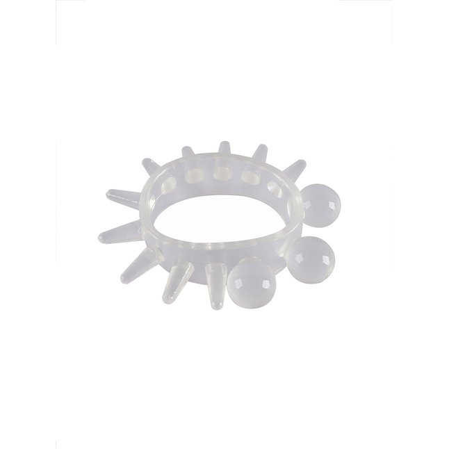 Эластичное эрекционное кольцо с шариками и лучами - SEX EXPERT. Фотография 5.