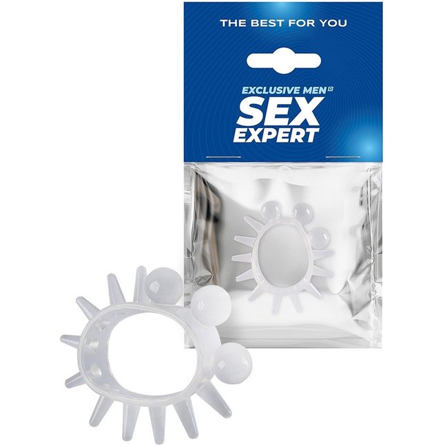 Эластичное эрекционное кольцо с шариками и лучами - SEX EXPERT