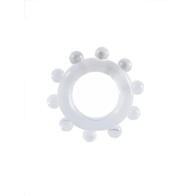 Прозрачное эрекционное кольцо со стимулирующими шариками - SEX EXPERT. Фотография 3.