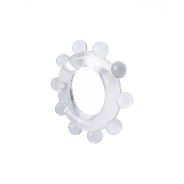 Прозрачное эрекционное кольцо со стимулирующими шариками - SEX EXPERT. Фотография 4.