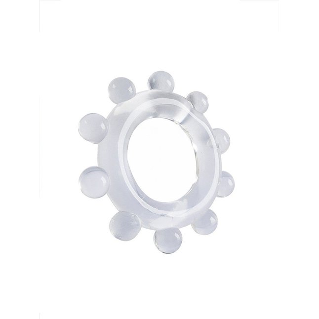 Прозрачное эрекционное кольцо со стимулирующими шариками - SEX EXPERT. Фотография 5.