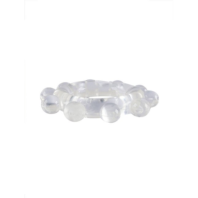 Прозрачное эрекционное кольцо со стимулирующими шариками - SEX EXPERT. Фотография 7.