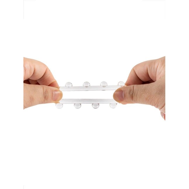 Прозрачное эрекционное кольцо со стимулирующими шариками - SEX EXPERT. Фотография 8.