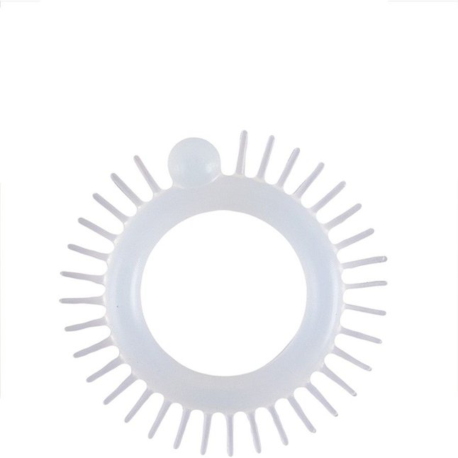 Эластичное эрекционное кольцо с шипиками и шариком - SEX EXPERT. Фотография 3.