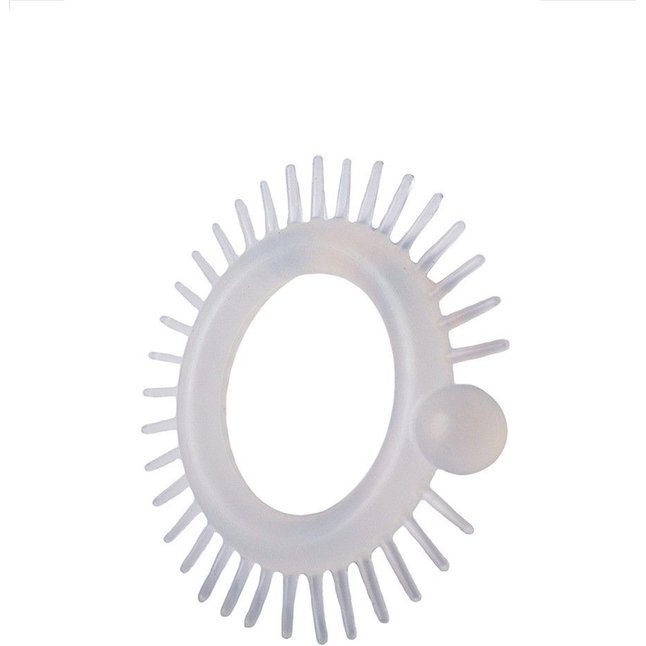 Эластичное эрекционное кольцо с шипиками и шариком - SEX EXPERT. Фотография 5.