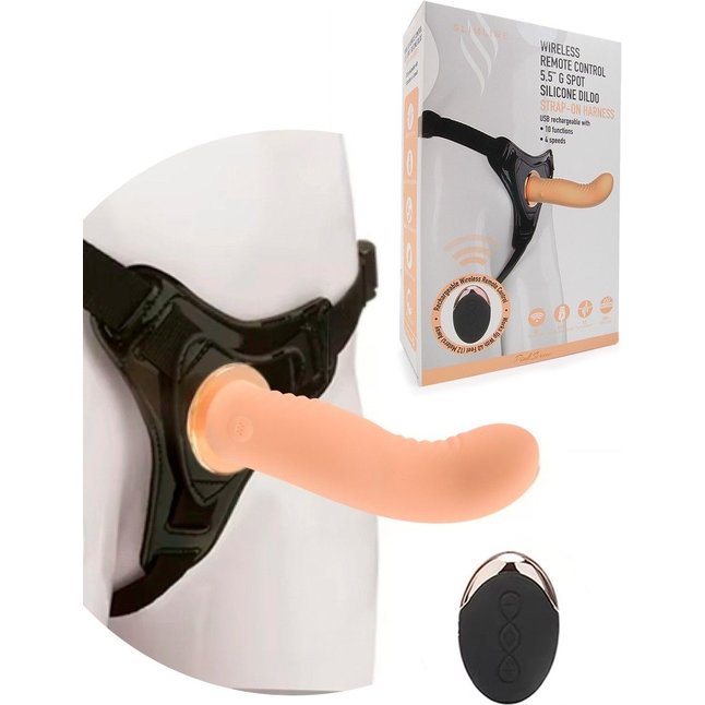 Женский вибрострапон со съемной насадкой и пультом ДУ. Фотография 2.