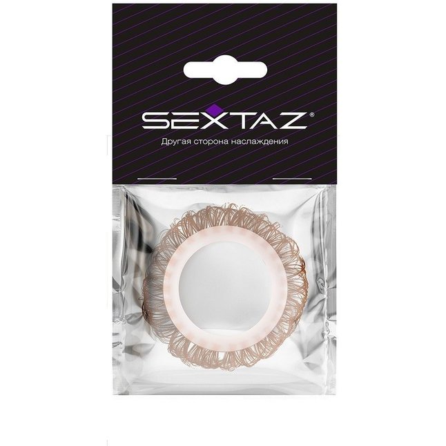 Эрекционное кольцо с бежевыми «ресничками». Фотография 2.