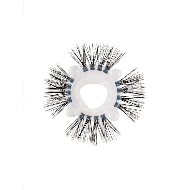 Эластичное эрекционное кольцо с черными «ресничками». Фотография 3.