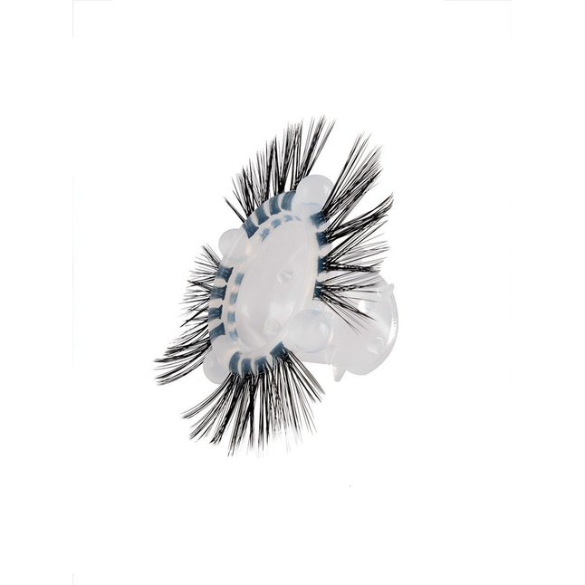 Эластичное эрекционное кольцо с черными «ресничками». Фотография 4.