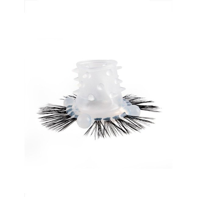 Эластичное эрекционное кольцо с черными «ресничками». Фотография 6.