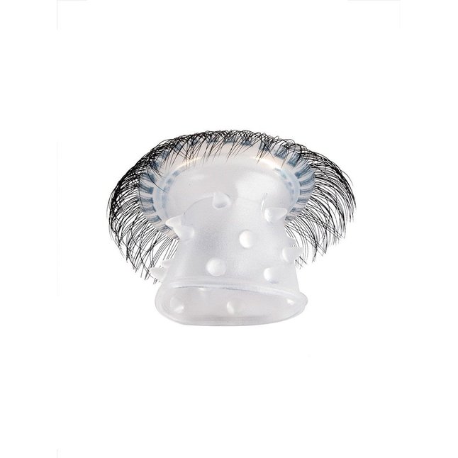 Эластичное эрекционное кольцо с длинными черными «ресничками». Фотография 7.