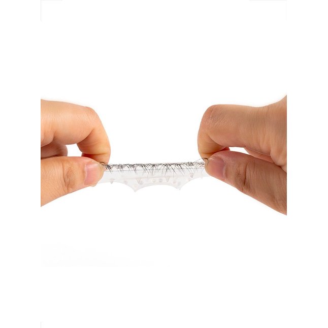 Эластичное эрекционное кольцо с длинными черными «ресничками». Фотография 9.