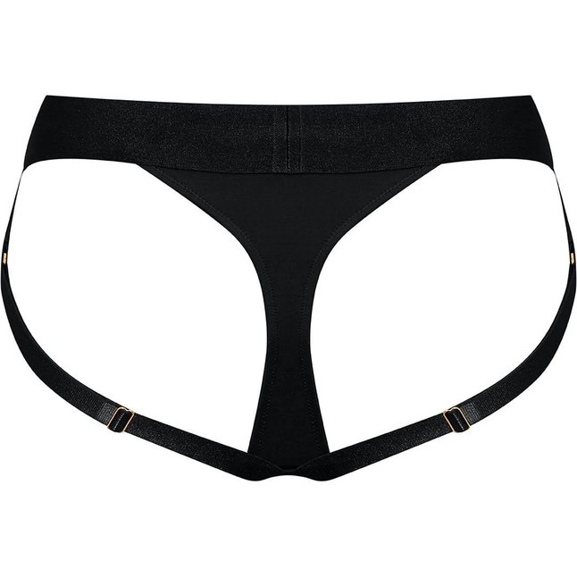Черные трусики для насадок Heroine Lingerie Harness - size XL. Фотография 3.