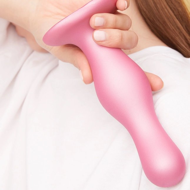 Розовая насадка Strap-On-Me Dildo Plug Curvy size M. Фотография 3.