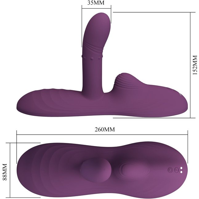 Фиолетовая виброподушка Luka с пультом ДУ - Pretty Love. Фотография 6.