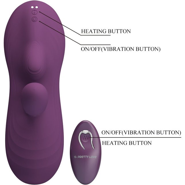 Фиолетовая виброподушка Luka с пультом ДУ - Pretty Love. Фотография 7.