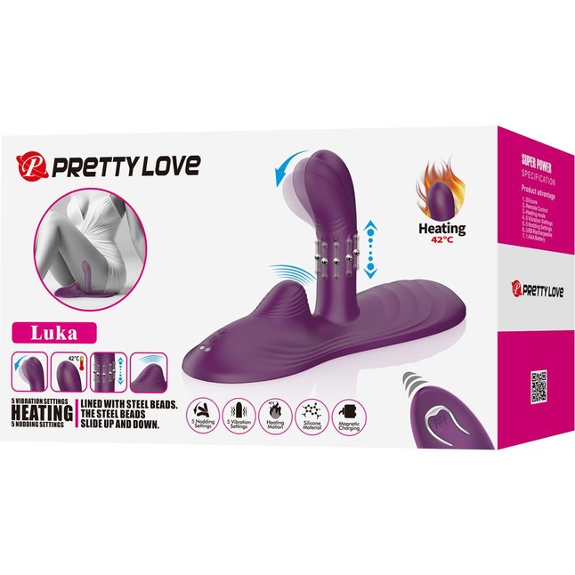 Фиолетовая виброподушка Luka с пультом ДУ - Pretty Love. Фотография 10.