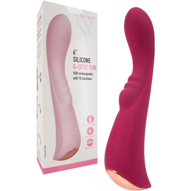 Малиновый вибратор для G-стимуляции - 19,1 см. Фотография 2.