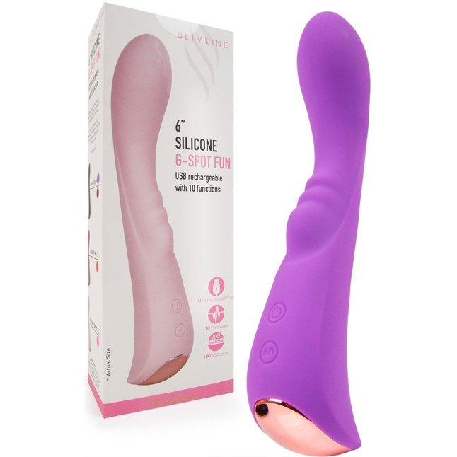 Фиолетовый вибратор для G-стимуляции - 19,1 см. Фотография 2.