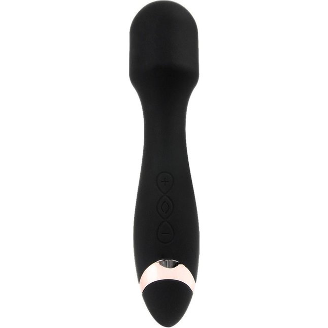Черный силиконовый wand-вибратор - 18,5 см