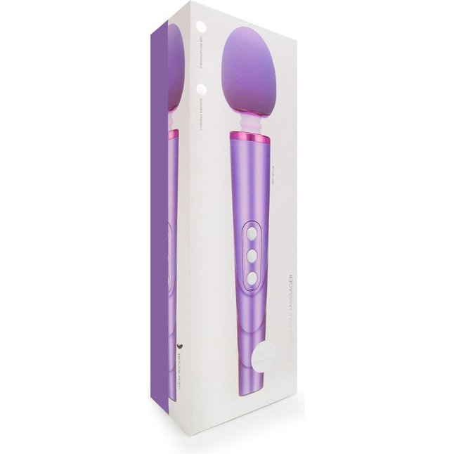 Сиреневый жезловый вибромассажер с головкой на гибкой шее - 25,5 см. Фотография 3.