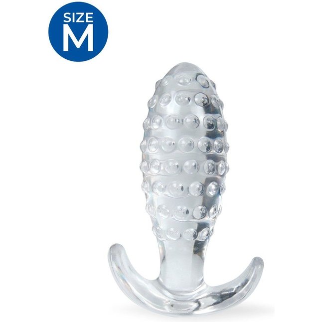 Прозрачная анальная пробка с шишечками - 8 см - SEX EXPERT. Фотография 2.