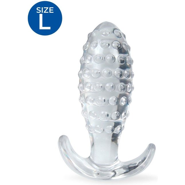 Прозрачная анальная пробка с шишечками - 10 см - SEX EXPERT. Фотография 2.