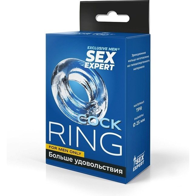 Прозрачное эрекционное кольцо-бублик - SEX EXPERT. Фотография 3.