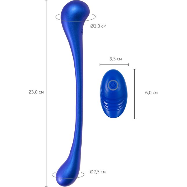 Синий многофункциональный вибратор Etern с пультом ДУ - L EROINA. Фотография 8.