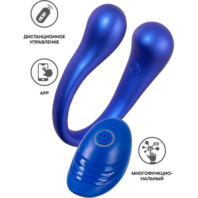 Синий многофункциональный вибратор Etern с пультом ДУ - L EROINA