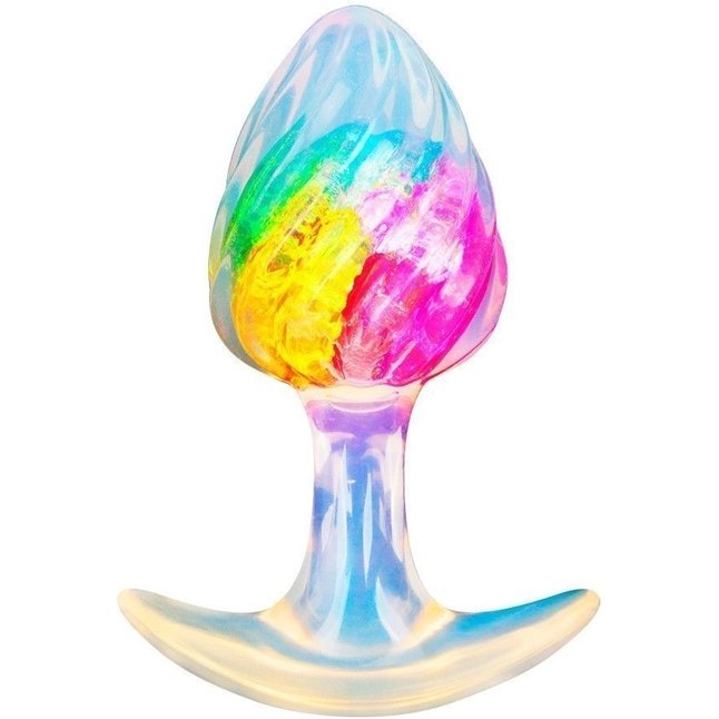 Яркая анальная пробка со спиралевидным рельефом - 9 см. Фотография 2.