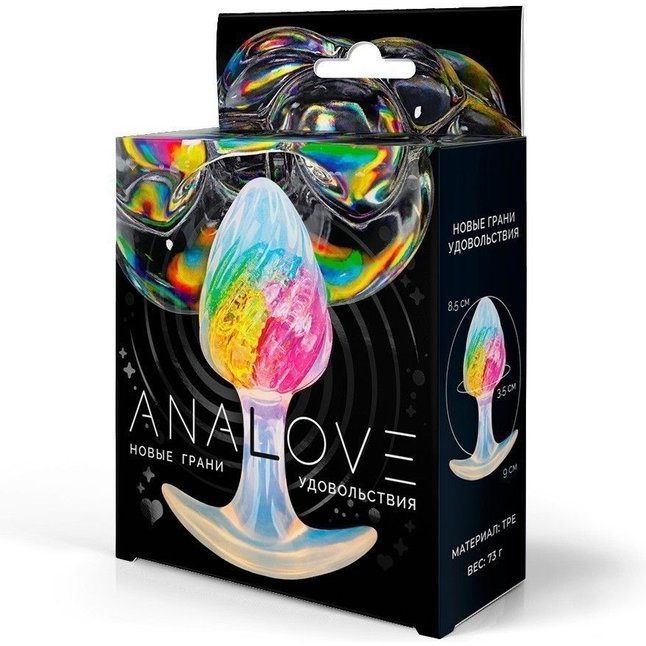 Яркая анальная пробка со спиралевидным рельефом - 9 см. Фотография 3.