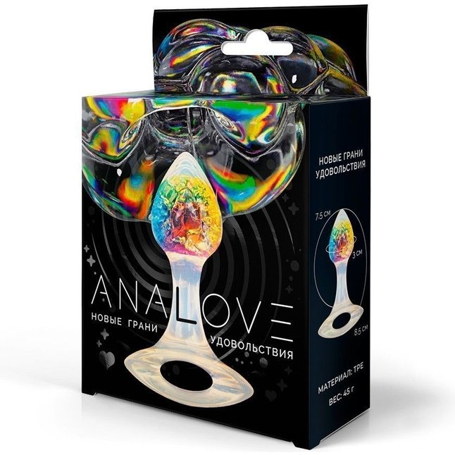 Яркая анальная пробка с ручкой - 8,5 см. Фотография 3.