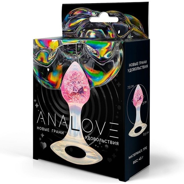 Розоватая анальная пробка с ручкой - 8,5 см. Фотография 3.