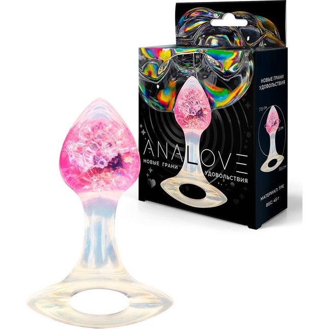 Розоватая анальная пробка с ручкой - 8,5 см