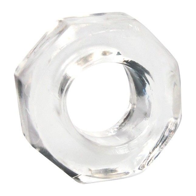 Прозрачное эрекционное кольцо в форме гайки - SEX EXPERT. Фотография 2.