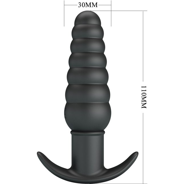 Черный анальный вибростимулятор Aeolis - 11 см - Pretty Love. Фотография 7.