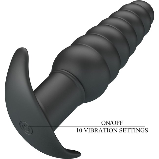 Черный анальный вибростимулятор Aeolis - 11 см - Pretty Love. Фотография 8.