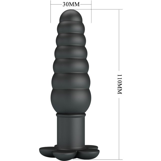 Черный анальный вибростимулятор Imron - 11 см - Pretty Love. Фотография 7.