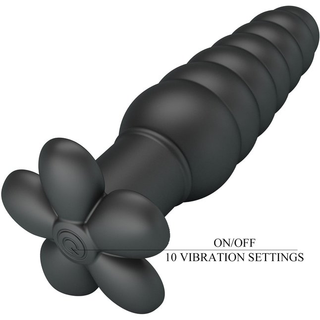 Черный анальный вибростимулятор Imron - 11 см - Pretty Love. Фотография 8.