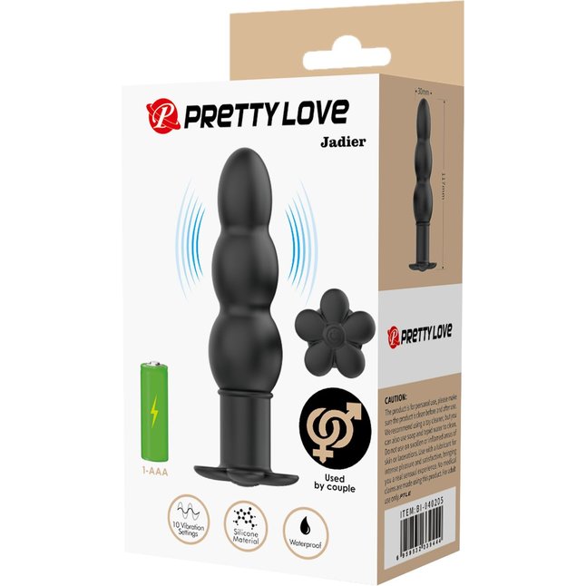 Черный анальный вибростимулятор Jadier - 11 см - Pretty Love. Фотография 3.
